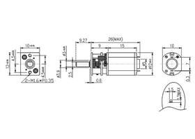 Micro metal gearmotor dimensions (in mm)